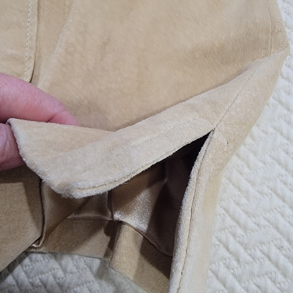 Parisian Signature Suede Coat Leather Jacket Light Tan Size 2X - Picture 10 of 16